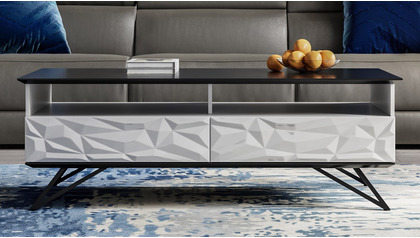 Vortice 55" Coffee Table - Black/White