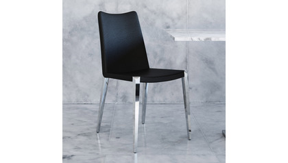 Jordan Dining Chair - Black / Polished Stainless