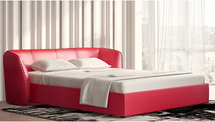 Vitali Microfiber Leather Bed - Red