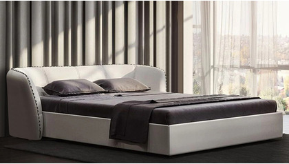 Vitali Microfiber Leather Bed - White