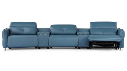 Macau Reclining Sectional Sofa with Storage Consoles
