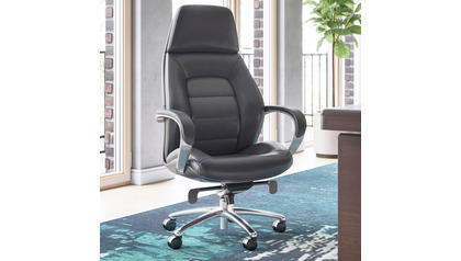 Gates Leather Executive Chair-Dark Grey
