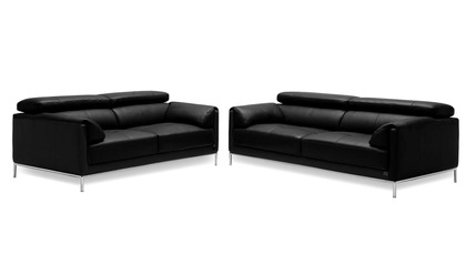 Eaton Sofa and Loveseat Set - Black