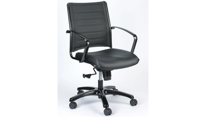 Europa Metallic Leather Swivel Chair