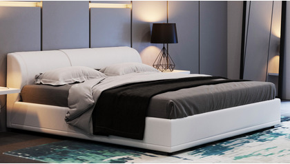 Morocco Microfiber Leather Storage Bed - White