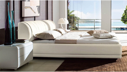 Morocco Microfiber Leather Storage Bed - Ivory
