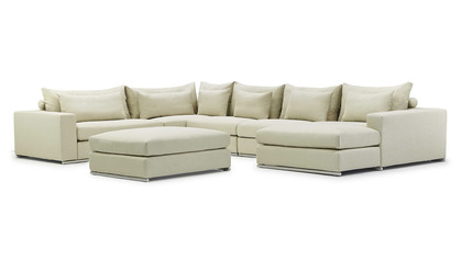 Soriano U Sectional with Ottoman - Beige