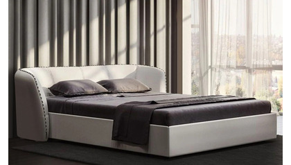 Vitali King Microfiber Leather Bed - White