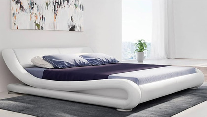 Marlo Leather Bed - White