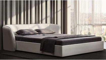 Vitali Microfiber Leather Bed - White